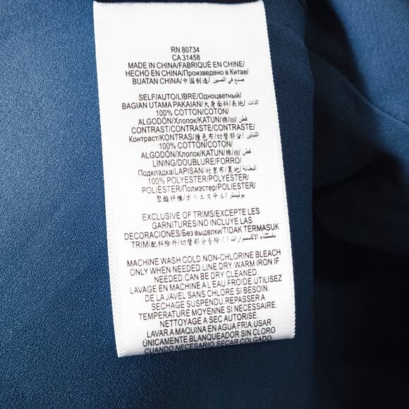 NEW BCBGMaxAzria Women’s Mae Top Denim Colorblock 100% Cotton Zip Back XXS - Picture 7 of 8